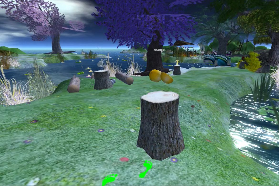Still image from a fairyland virtual reality environment