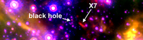 X7 location relative to the supermassive black hole