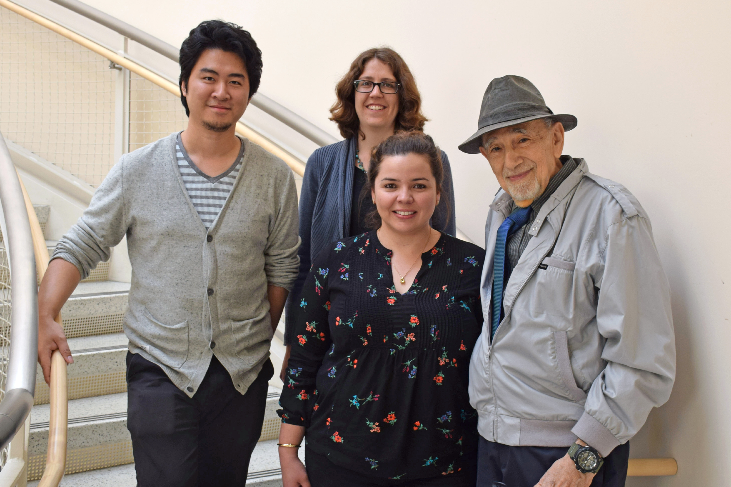 Jules Brenner (right) with Jules Brenner Scholar’s Achievement Awardees Lulan Wang (2016), Courtney Young (2017) and Aimee Flores (2018)