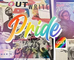 A collage of covers from over the years of UCLA's OutWrite Newsmagazine.