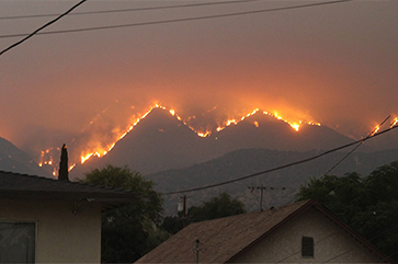 Wildfire burning in San Gabriel Mountains