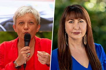 Portraits of Zrinka Stahuljak, left, and Shannon Speed, right