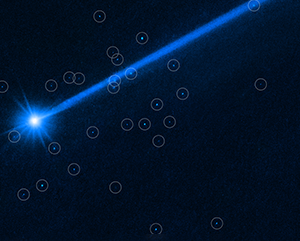 Dimorphos asteroid surrounded by boulders