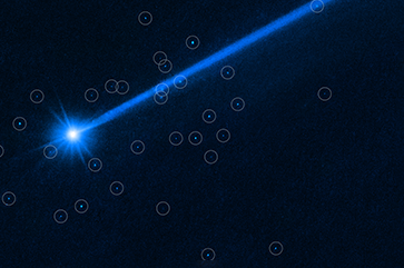 Dimorphos asteroid surrounded by boulders