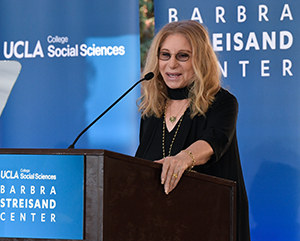 Barbra Streisand speaking at UCLA
