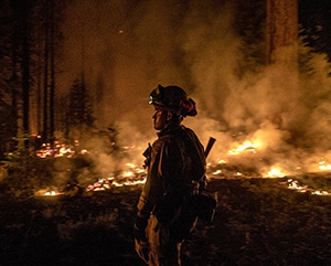 Firefighter at California wildfire