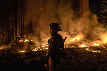 Firefighter at California wildfire