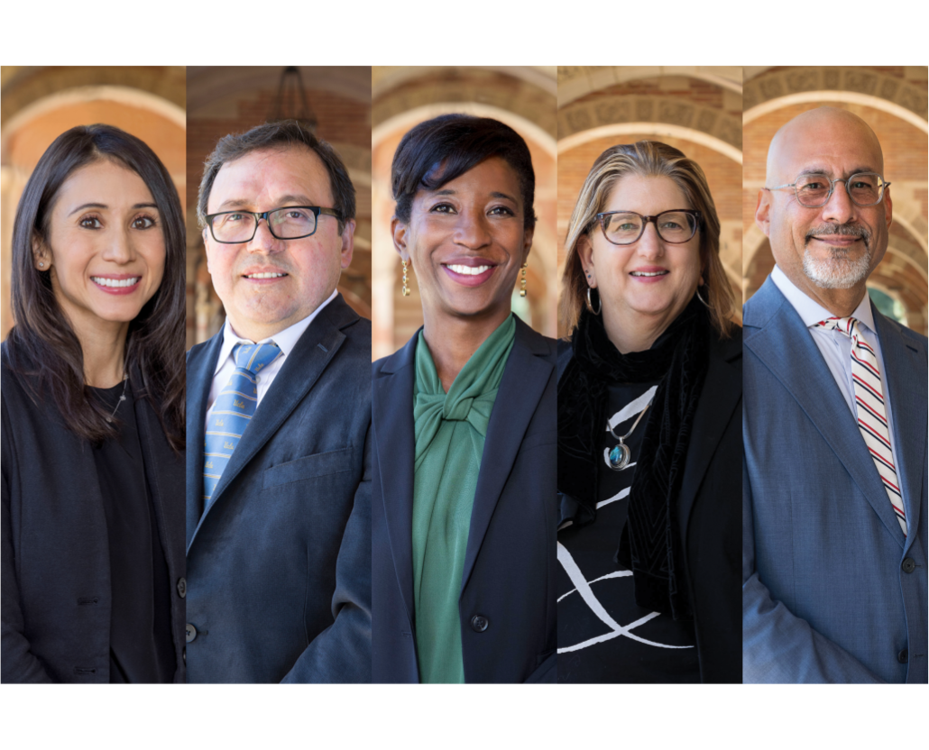 A collage of (from left to right) Adriana Galván, Miguel García-Garibay, Tracy Johnson, Alexandra Minna Stern and Abel Valenzuela.