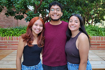 From left to right: Jessa Bayudan, Omar Mondragon and Linsey Rodriguez standing together