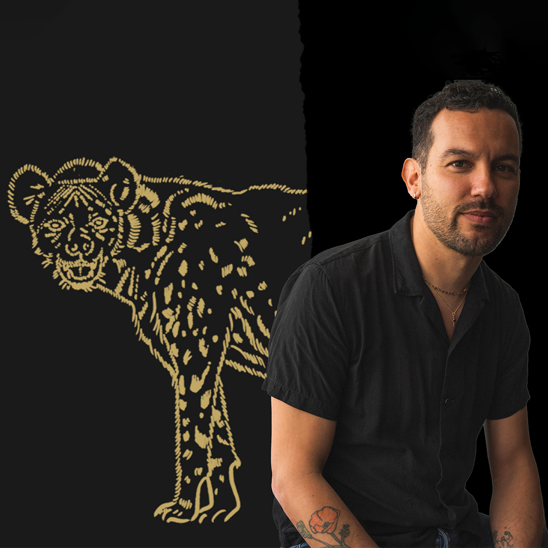 Justin Torres and book cover art of a hyena