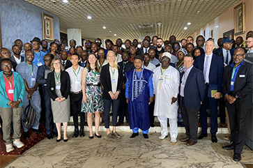 Photograph of the Yaoundé workshop shared by Elsa Ordway. Ordway is in the centre of the front row .