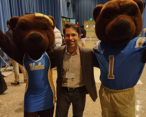 From left: Josie Bruin, Jeremy Guinta and Joe Bruin at DataFest