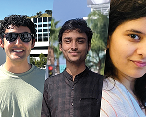 A triptych of Cheyanne Shariat, Aditya Dash and Monika Yadav.