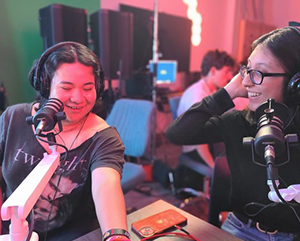 Jocelyn-Granados-and-Lilianna-Rodriguez-363-241 Jocelyn Granados and Lilianna Rodriguez in a UCLA podcast lab
