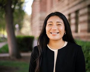 Sarahy+Torres+363-241 Sarahy Torres standing outside of Royce Hall.