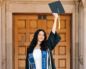 Youstina+graduation+363-241 Youstina Labib in graduation cap and gown.