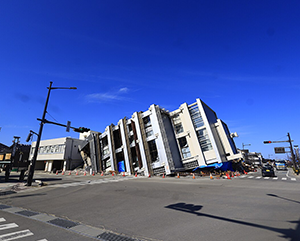 Japan+earthquake-363-241 A collapsed building in Wajima City, Japan, following the Jan. 1, 2024, Noto earthquake.