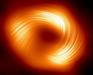Sagittarius+A-363-241 A view of the Milky Way supermassive black hole Sagittarius A* in polarized light.