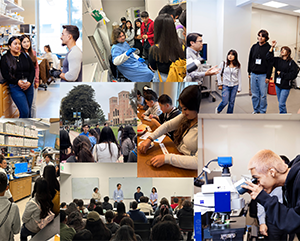 EEBCRM-363-241 A collage showing high school students during the Eli and Edythe Broad Center of Regenerative Medicine and Stem Cell Research at UCLA Stem Cell Awareness Day.