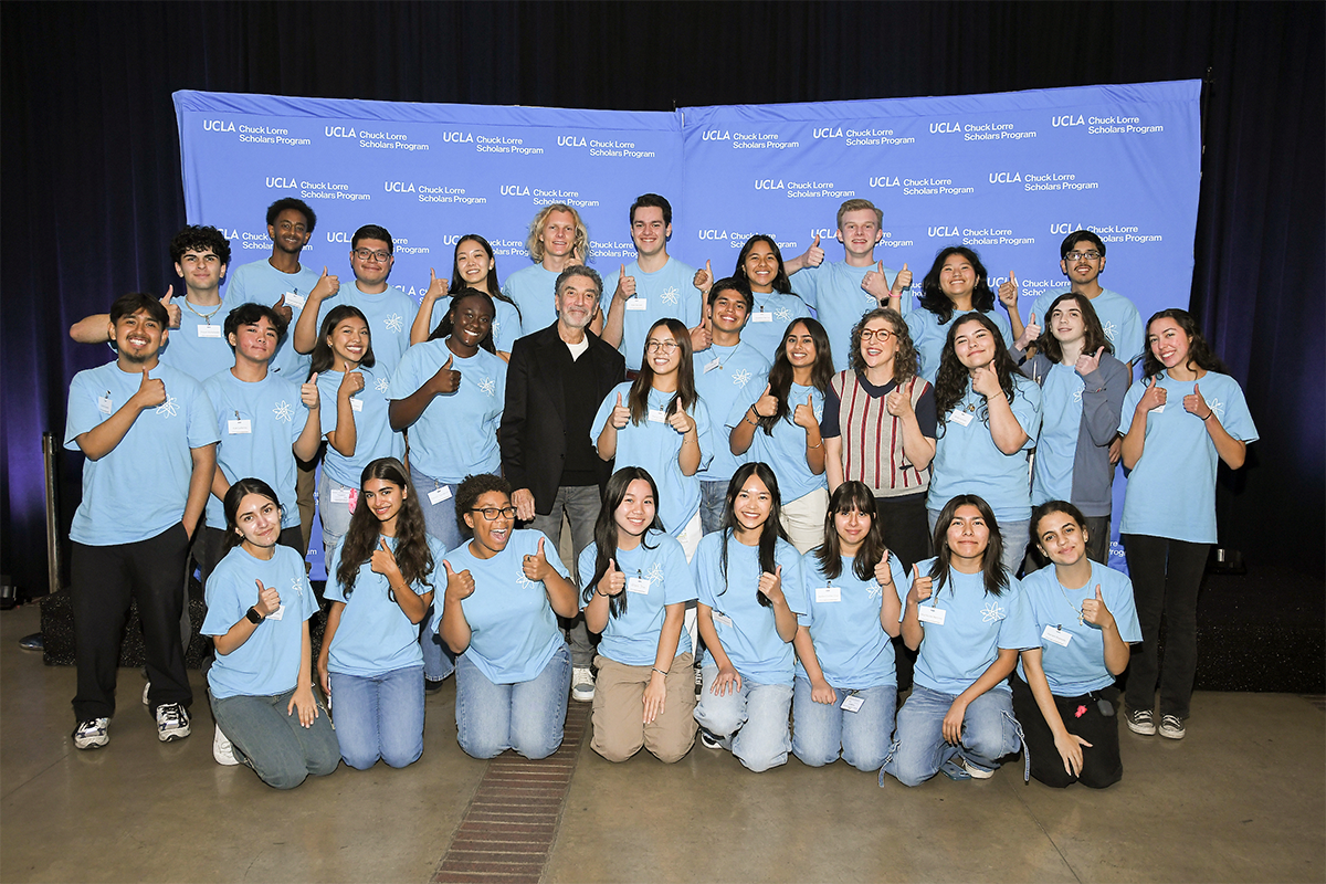 Chuck Lorre and students from the Chuck Lorre Scholars Program on October 9th.