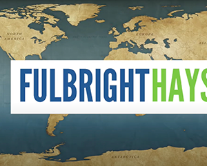 fulbright-363-241 Fulbright Hays logo on world map