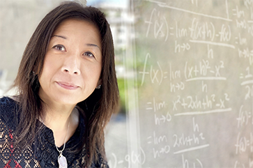 Sierra Chen against a clear board with equations.