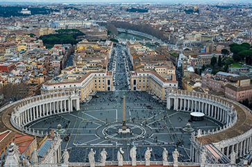 An arial view of Vatican City