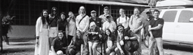 The UCLA Guatemala Practicum team — Jennifer Gonzalez-Diaz, Iris Hong, Anna Neiger, Julia Packer, Alexis Shenkiryk, Taylor Simonich, Quinn Wynacht and faculty advisors Dan Cooper and Ryan Harrigan — gathers with members of the Maldonado family and Jones Coffee Roasters at Finca Dos Marias