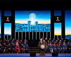 INAUG-HERO-363-241 (1) Chancellor Frenk speaking at the podium of his inauguration.