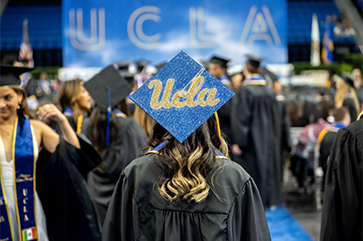 Commencement 2025—Blue UCLA decorated cap