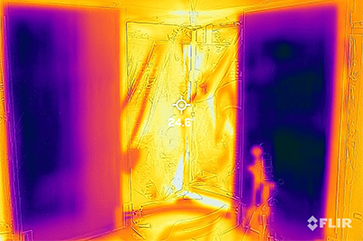 A thermal camera image of the interior of the cooling structure during field testing