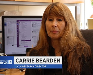 CARRIE+BEARDEN-STILL-363-241 Video still of Carrie Bearden being interviewed by Spectrum News 1