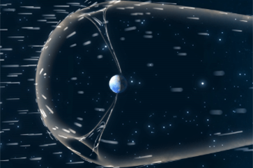 An artistic representation of Earth's magnetosphere.