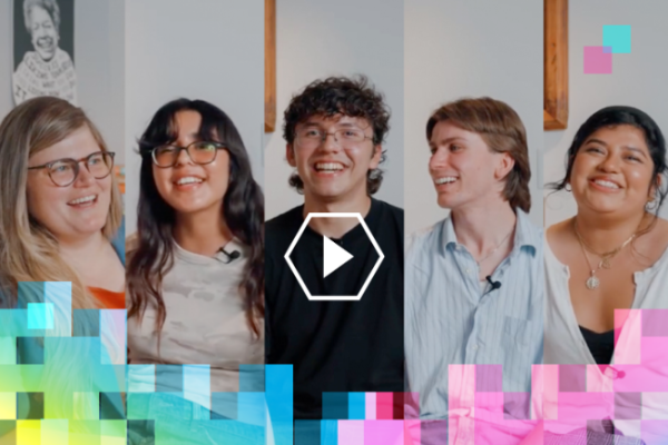 A pentaptych of UCLA professor Jaimie Krems and four undergraduate students.