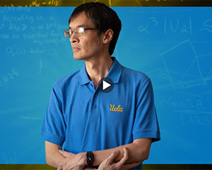 Terence Tao against a blue background.