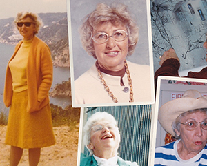 Collage of Gertrude Pomish.