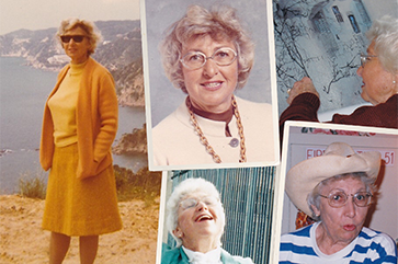 Collage of Gertrude Pomish.