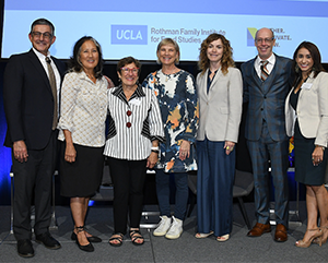 Kaye-event-363-241 From left to right: Pete Angelis, Paula Daniels, Marcie Rothman, Mary Sue Milliken, Amy Rowat, Jack Bobo and Adriana Galván.
