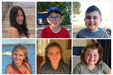 Six of the patients who received gene therapy for ADA-SCID between 2012 and 2019. Now ranging from elementary through high school age, they are living full, healthy lives.
