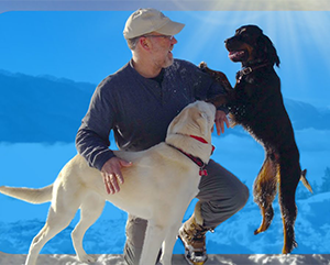 Fred Ramsdell and his two dogs