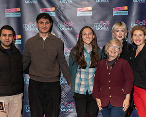 UCLA Russian language students and lecturer Susan Kresin at theater festival