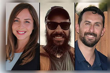 From left to right, Kristen Lee, Brandon Hervey and Lucas Piñon