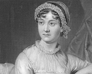 Black and white portrait of Jane Austen