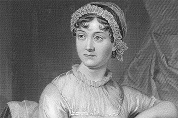 Black and white portrait of Jane Austen