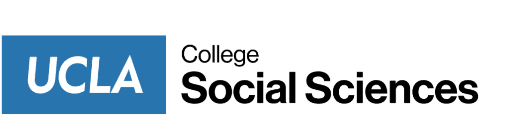 UCLA College Social Sciences logo, with UCLA in white text inside a blue rectangle, and College Social Sciences in black text to the right.