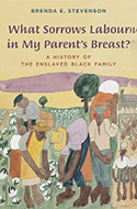 Book cover for What Sorrows Labour in My Parents Breast? by Brenda E. Stevenson, featuring an illustrated group of Black individuals working in a field, with muted earthy colors in the background.