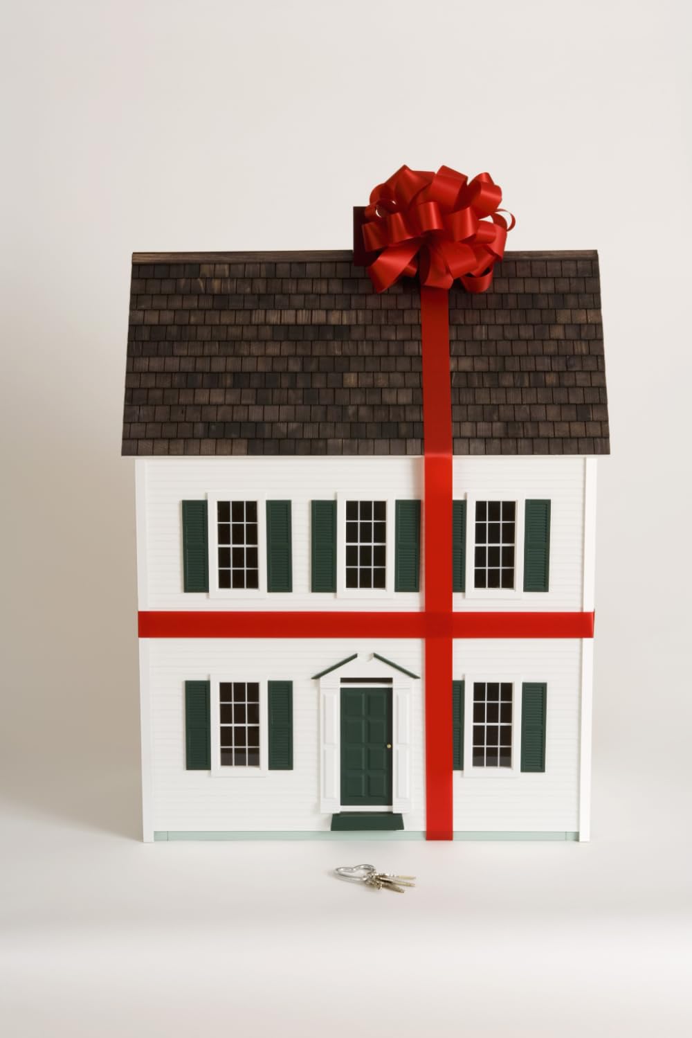 book cover of Don't Say I Didn't Warn You with a house wrapped in a red bow